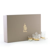 طقم بيالات وفناجين شاي + فناجين قهوة عربية زجاج مذ...