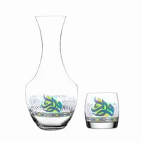 طقم شراب كريستال مذهب فاخر بزخرفة عريقة من الخط ال...