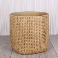 حوض اصيص فخار خارجي وداخلي - بني منقوش تنقيط - بمق...