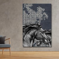 لوحة جدارية مطبوعة وديكور الخيل مع نقشة الزل