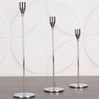 طقم شمعدان 3 قطع - لون فضي