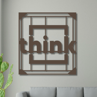 منحوتة خشبية لوحة ديكور نقشة Think - فكر