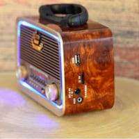 راديو بمنفذ usb من دي ال سي -لون بني