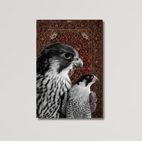 لوحة مطبوعة - ديكور جدارية الصقر مع نقشة الزل البن...