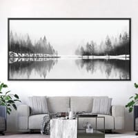 لوحة جدارية مطبوعة للطبيعة اسود وابيض