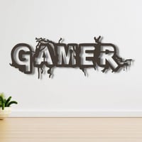 منحوتة خشبية لوحة ديكور نقشة Gamer