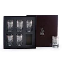 طقم كاسات عصير فاخر بزخرفة فضية وتصميم معاصر