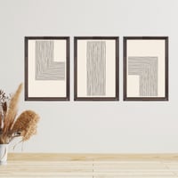 التجريد - طقم من 3 لوحات كانفاس جدارية مطبوعة