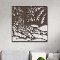 منحوتة خشبية لوحة ديكور نقشة الفهد في الغابة