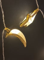 حبل هلال ونجمة ذهبية صغيرة مضيئه - زينة المنزل اضا...