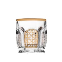 طقم كاسات زجاجية فاخرة بزخرفة ذهبية مستوحاة من الط...