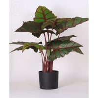 شجرة صناعية متوسطة بورق مخطط 64 سم