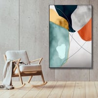 لوحة جدارية كنفاس مطبوعة وديكور فن تجريدي