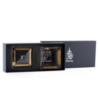 تمرية وسكرية زجاجية بزخرفة ذهبية مستوحاة من الطراز...