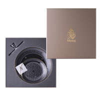 صينية تقديم زجاجية مذهبة طابقين بزخرفة فاخرة مستوح...