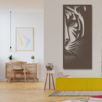 منحوتة خشبية لوحة ديكور نقشة النمر