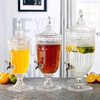 موزع عصير ومشروبات زجاجي كرستالي - 3 لتر