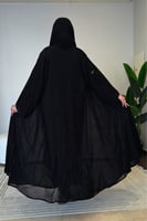 عباية دبل شيفون شك على الكم والأسفل