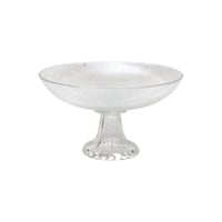 صحن تقديم زجاج شفاف قطر 28