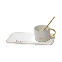 كوب قهوة سيراميك مع معلقة