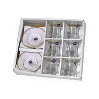 طقم بياله مع صحن شفاف