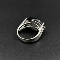 خاتم ملكي مقبض فضة عيار 925 حجر اسود