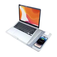 شنطة لابتوب مع شاحن لاسلكي مع ستاند (رمادي)