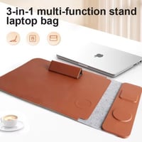 شنطة لابتوب مع شاحن لاسلكي مع ستاند (بني)