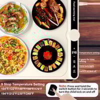 لوحة تسخين كهربائية للطعام قابلة للطي(أبيض كريمي)