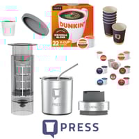 مجموعة الرحلات مع مكبس قهوتي اليدوي | Qpress