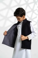 سديري جوخ دبل فيس رمادي_أسود أطفال