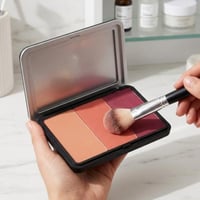 بودرة مورد الوجنتين - ثلاثية متعددة الاستخدامات من...