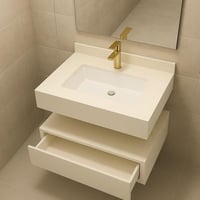 مغسلة ديكور كوريان مع درج قص ليزر 50x80 سكري