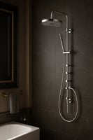 مسطرة دش عمود شاور ايطالي دائري لون كروم ماركة DOO...