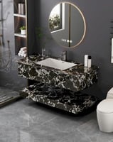 مغسلة ديكور رخام حجر طبيعي قص ليزر 100*50 لون اسود...