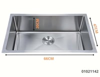 مجلى حوض مطبخ أصلي مقاس 66x47 مصنوع من الستايل ستي...