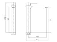 خلاط مغسلة نحاس طويل ايطالي ماركة DOOX