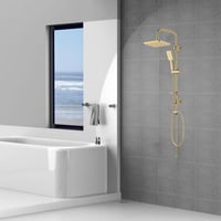 مسطرة دش عمود شاور مربع اللون ذهبي من ZINTH