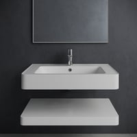 مغسلة ديكور كوريان 50x80 قص ليزر ابيض سادة