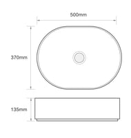 حوض مغسلة خارجي اسود 50x37 بيضوي
