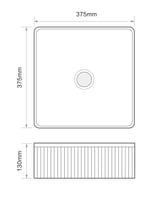 حوض مغسلة خارجي بني 37x37 مربع