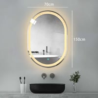 مراية بيضوي ليد LED ثلاثة الوان 150x70 بنظام اضاءة...