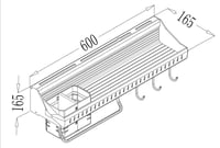 رف تخزين المنيوم 60سم مقاوم للصدا والتاكل
