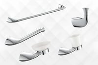 طقم اكسسوارات حمام كروم 5 قطع ماركة AUSHEN