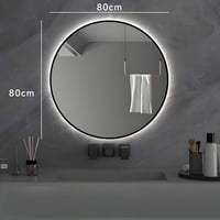 مراية 80x80 دائري ليد LED ثلاثة الوان بنظام أضائة...