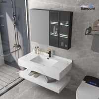 مغسلة ديكور بورسلان بلمسة رخامية قص ليزر 80x50 أبي...