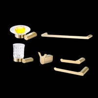 طقم اكسسوارات حمام ذهبي 5 قطع ماركة AUSHEN