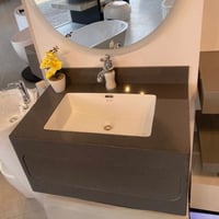 مغسلة ديكور كوريان مع درج قص ليزر 50x80 رمادي