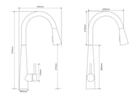 خلاط مطبخ نحاس سحاب مقاوم للصدأ لون رصاصي غامق