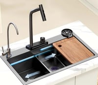 مجلى حوض مطبخ نانو سيراميك 75x47 مقاوم للخدش والصد...